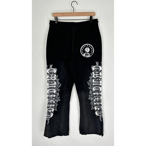 Crucified Studios Sweatpants Black White Mens Size Medium Casual Streetwear - Picture 1 of 10
